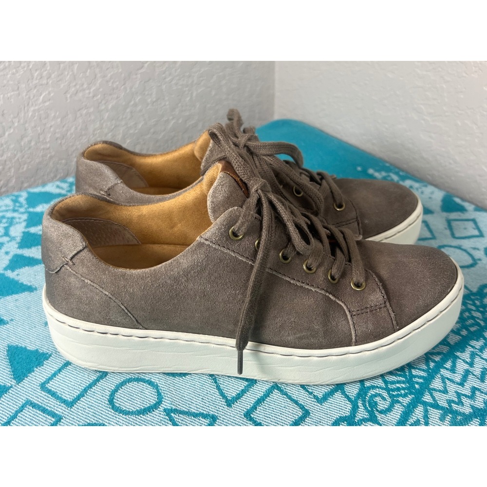 Taupe Suede Platform Sneakers - Women